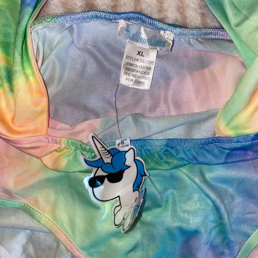 New With Tags Tie Dye Halter Bodysuit - Picture 3 of 4